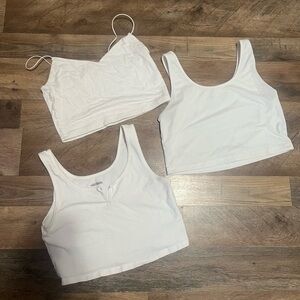 Wild Fable White Crop Tops Trio